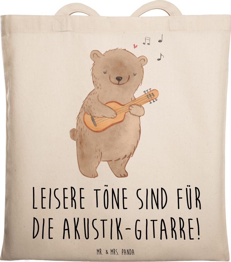 Mr. & Mrs. Panda Tote Bag Akustik-Gitarre Magie - Transparent - Geschenk, Einkaufstasche, E-Gitarre, Tasche, Stoffbeutel, Lernen, elektrische Gitar...