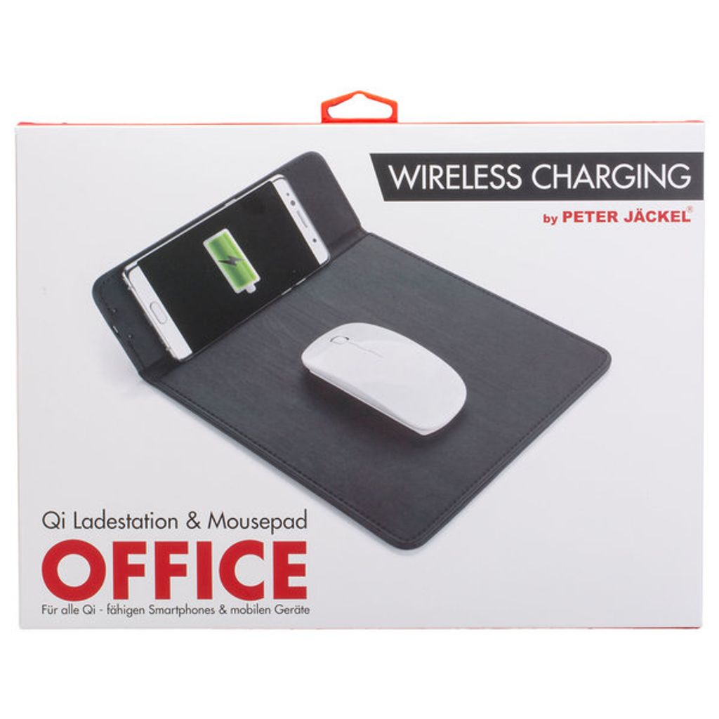 PETER JÄCKEL Qi Lader & Mousepad OFFICE - Black