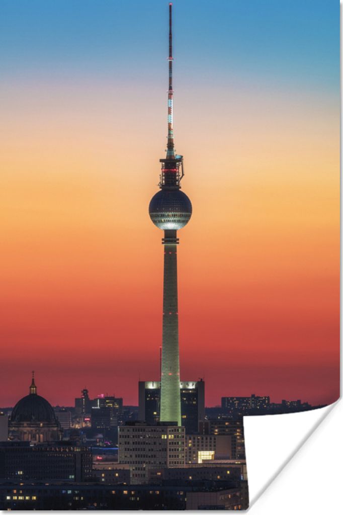 MuchoWow Poster Abend in Berlin 60x90 cm - Wanddekoration