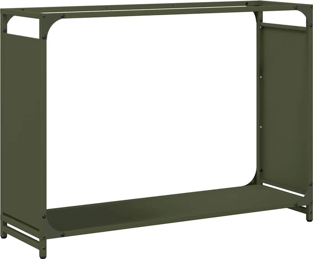 Brennholzregal Olivgrün 90x28x65 cm Kaltgewalzter Stahl