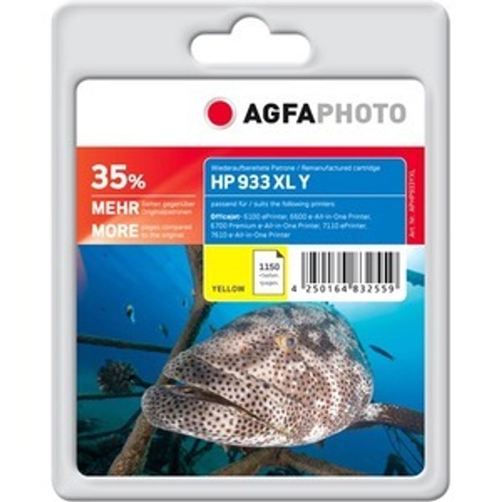 AgfaPhoto 135% - Gelb - kompatibel - Tintenpatrone (Alternative zu: HP 933XL, HP CN056AE)