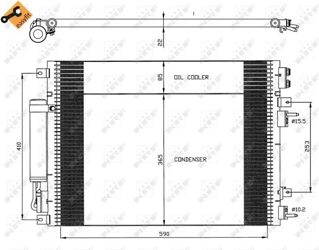 Condenseur de climatisation NRF 35626 avec sécheur intégré OE 5137693AA