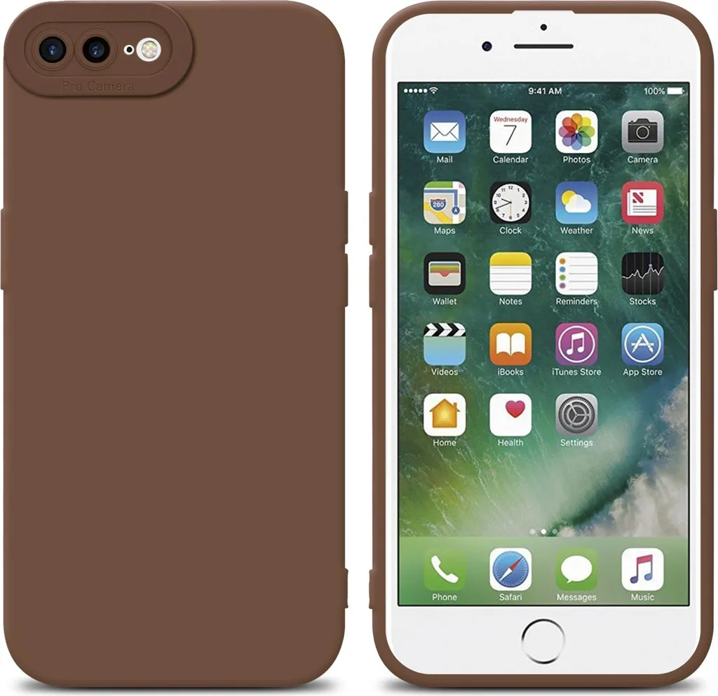 Custodia Protettiva Cadorabo iPhone 7S/8 Plus Marrone TPU Silicone