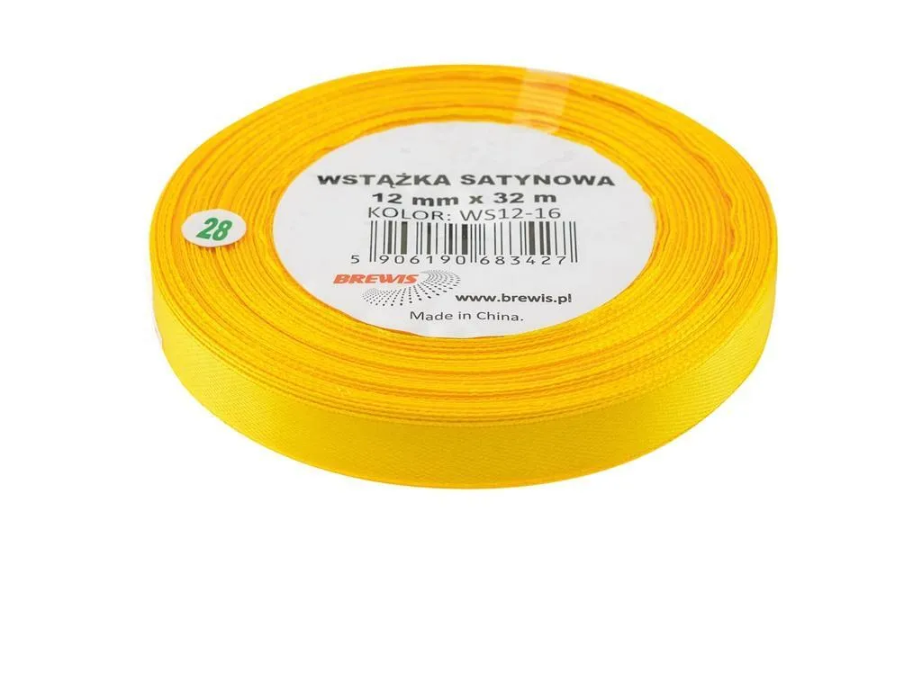 Nastro di raso giallo 12mmx32m