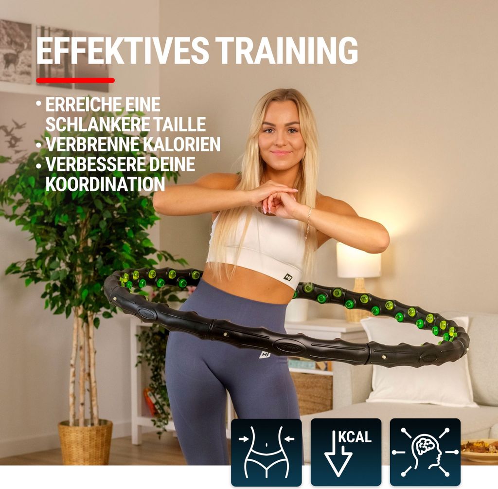 Hop-Sport Hula Hoop Reifen Erwachsene mit 64 Massage Noppen Produktbild 2