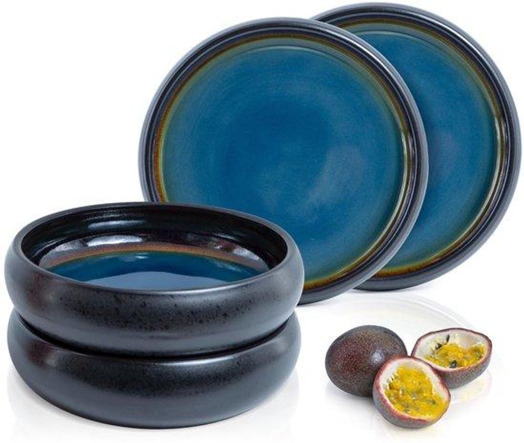 Famanu Suppenteller-Set 4-teilig für 4 Personen - Blau Produktbild 