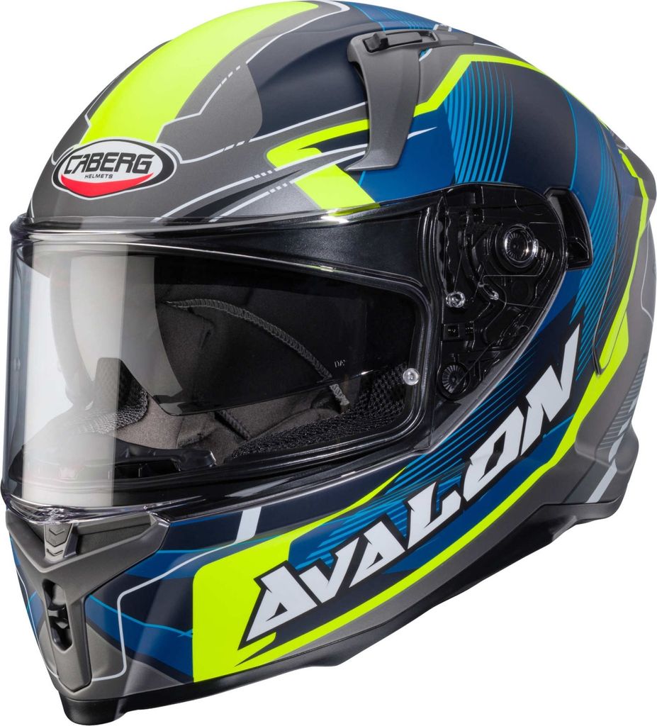 Caberg Avalon X Optic matt Integralhelm : matt-grau-blau-neongelb S (55/56)
