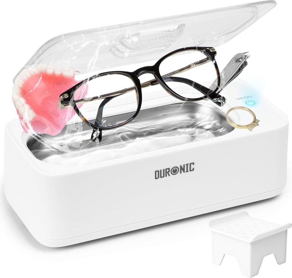 Duronic UC30 Ultraschallreiniger, Ultraschallgerät zur Reinigung für Brille, Schmuck und Zahnprothesen, Ultraschallreinigungsgerät als Schmuckre...
