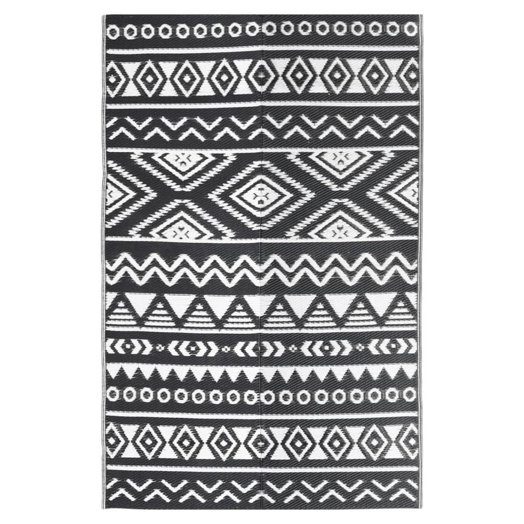 vidaXL Tappeto per esterni ARAKIL Nero 190x290 cm PP Immagine del prodotto 