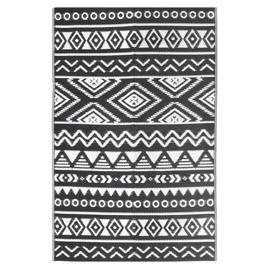 Grand Tapis de Terrasse Noir 190x290 cm ARAKIL - Revêtement Sol Jardin