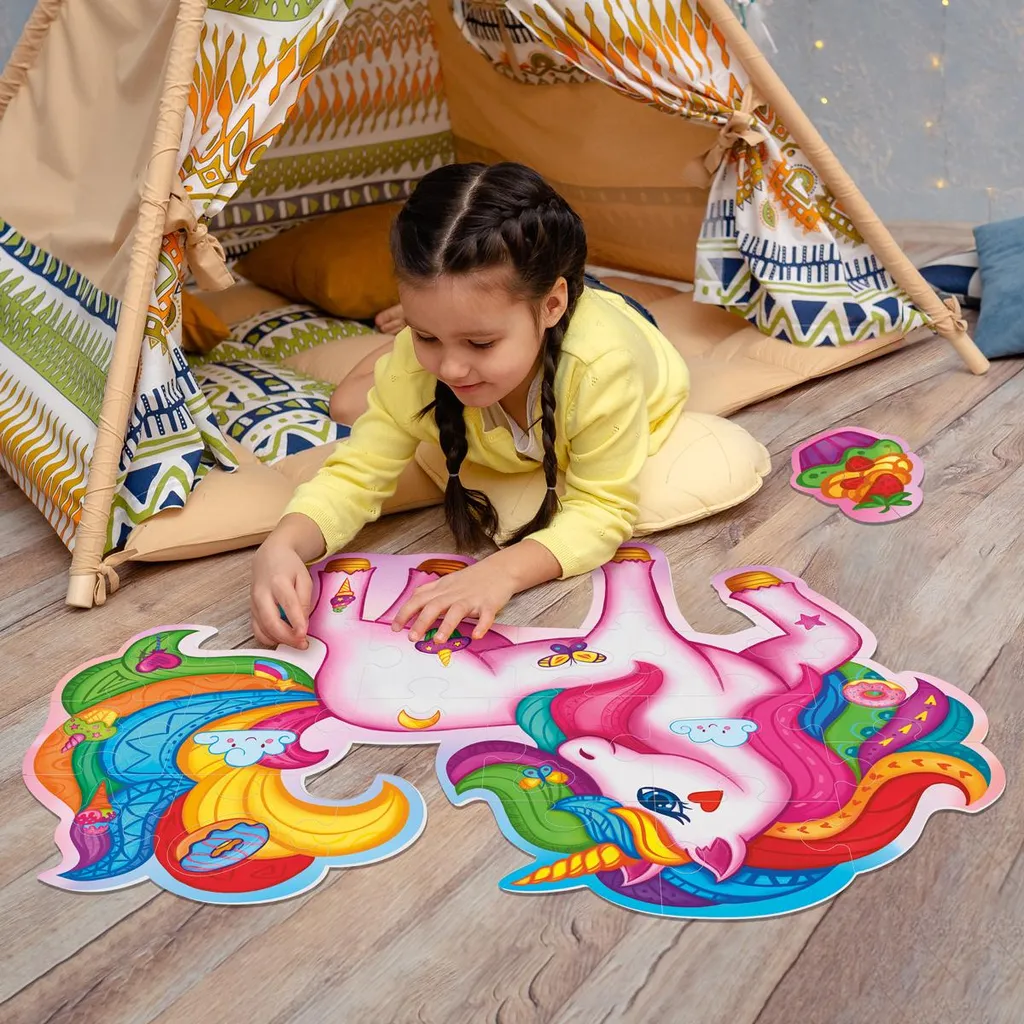 Puzzle de sol licorne magique lavable et isolant en mousse souple - 5