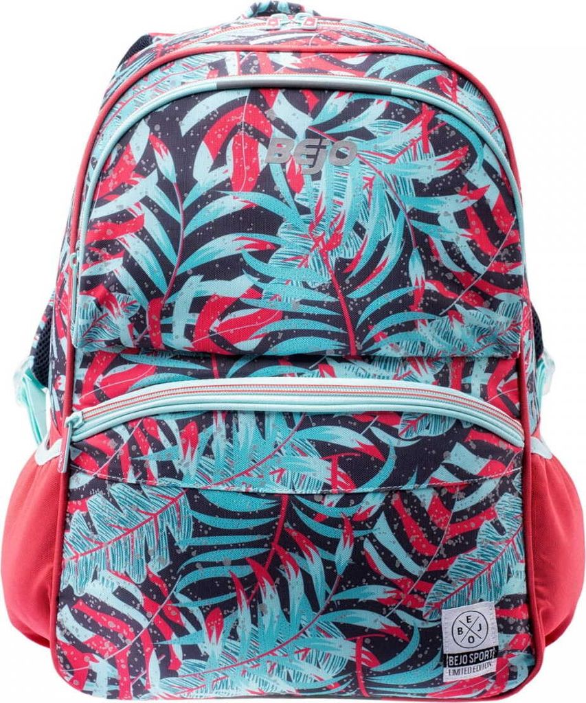 Bejo - "Kapsel" Rucksack, Blätterdruck, 28 L PP14411 (Einheitsgröße) (Schwarz/Rot/Blau)