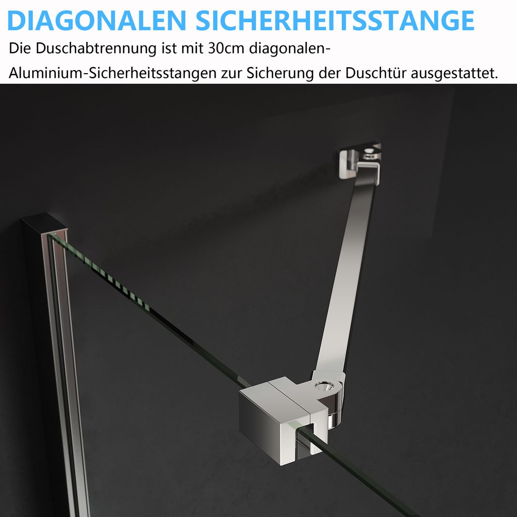 IMPTS Duschkabine 80x80cm Viertelkreis Duschabtrennung Rund Produktbild 6