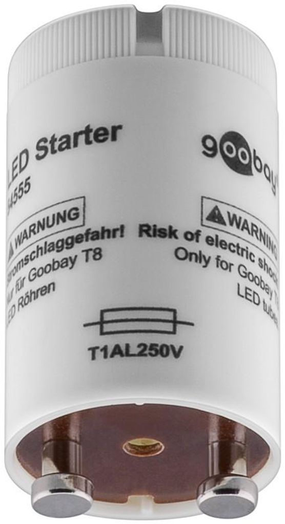 Goobay LED Starter, für LED Röhre T8, 39.5 mm, Grau, 1 Stk. Produktbild 