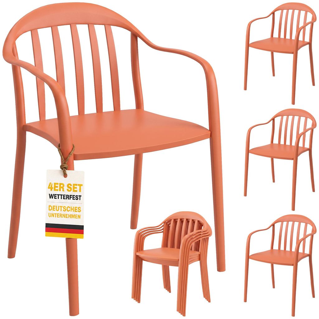 Outsunny Gartenstuhl 4er Set wetterfest Gartenstühle aus Produktbild 
