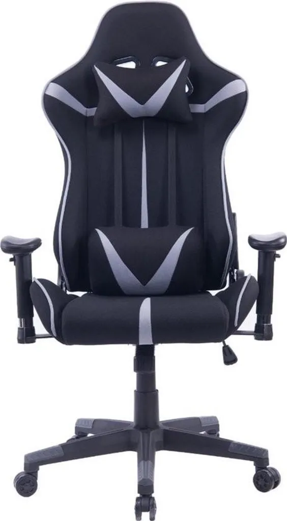 Chaise de jeu ergonomique enfant tissu gris Titan-X de 64x54cm