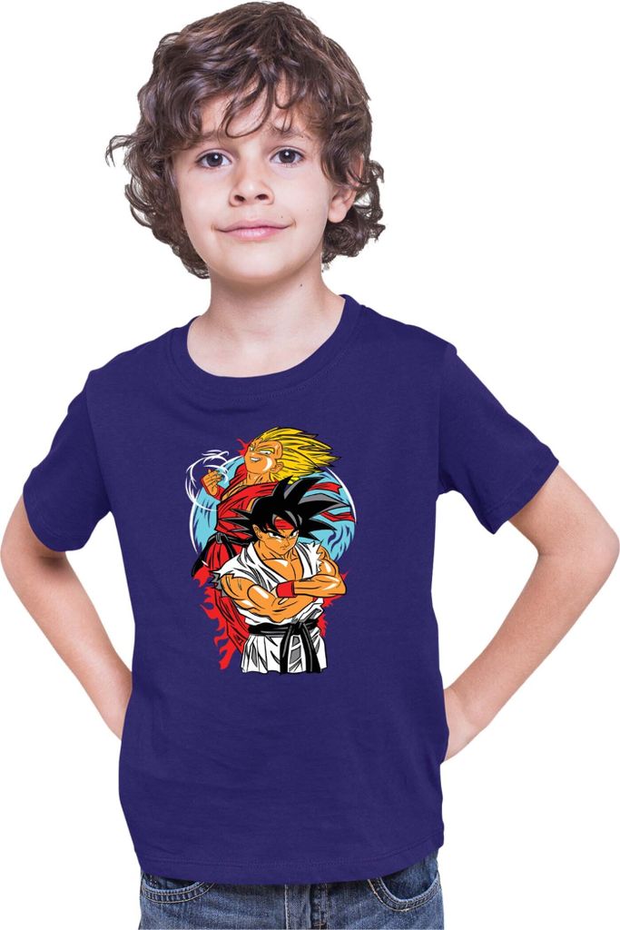 Kinder T-Shirt Dragon Anime Manga Ball Z Goku 39, 9-11 Jahr - 140 / Dunkelblau