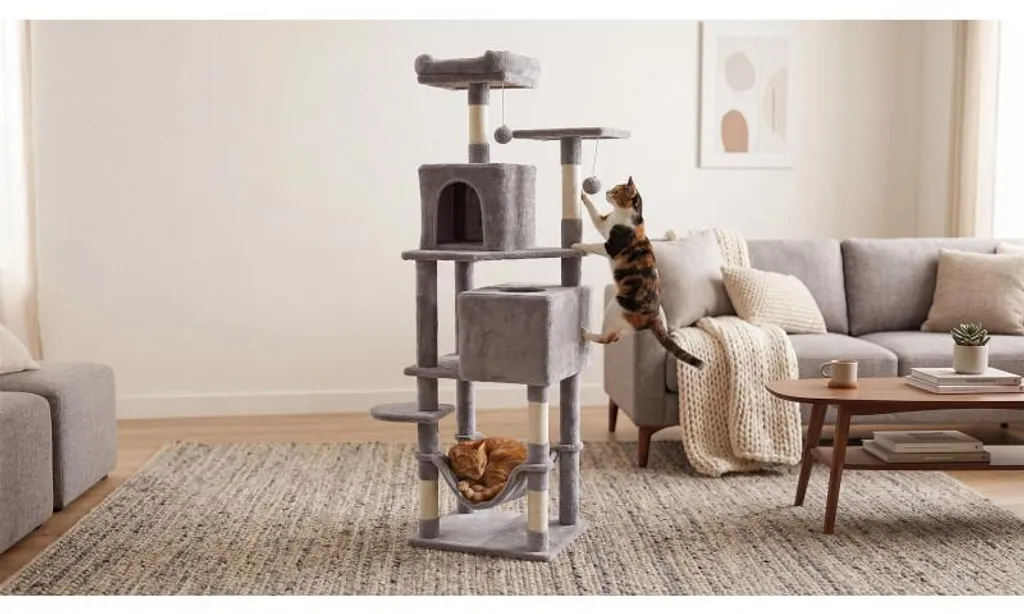 Arbre à chat Rebel RA-1007 gris 155 cm - Solution anti-griffures