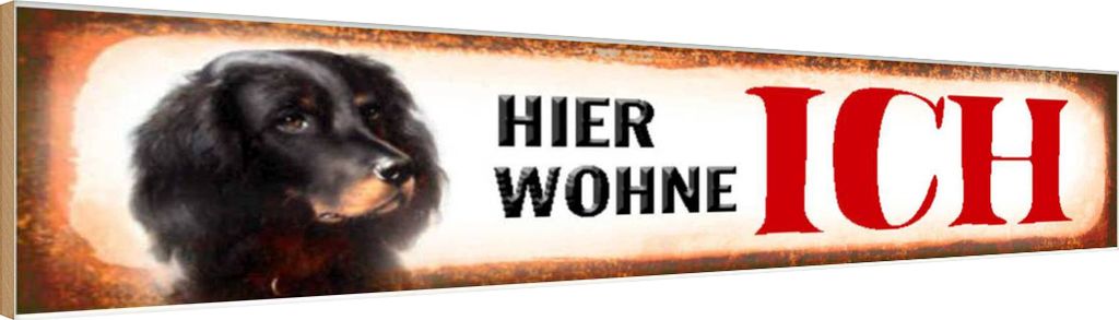 vianmo Holzschild 10x46 cm Spaniel Hund hier wohne Tier Haustier