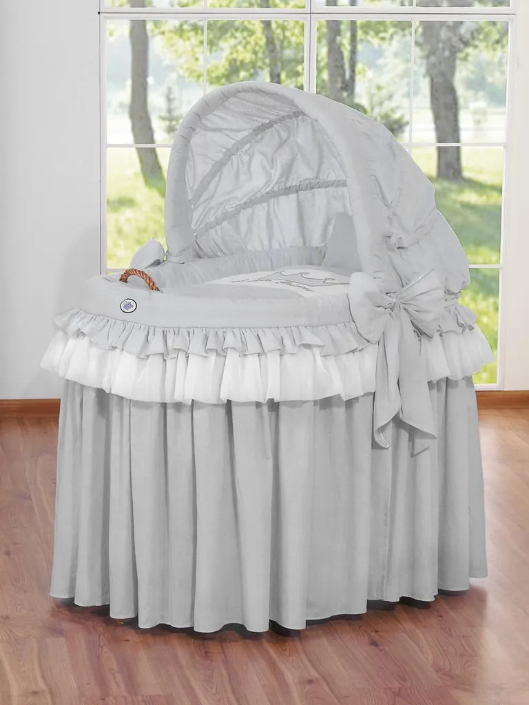 Berceau en Osier Gris pour Nouveau-Né My Sweet Baby - Design Scandinave