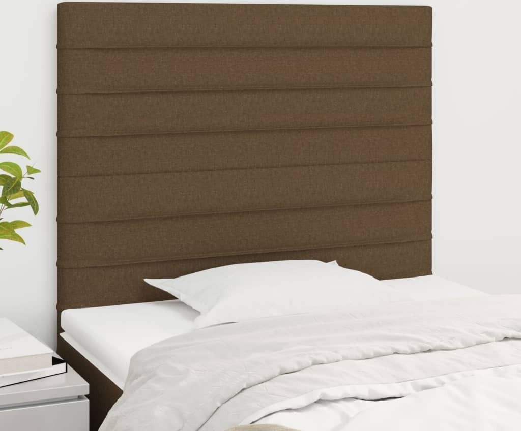 Cloris Designermöbel Kopfteile 2er Set Dunkelbraun 100x5x78/88 cm Stoff 2024 Neu