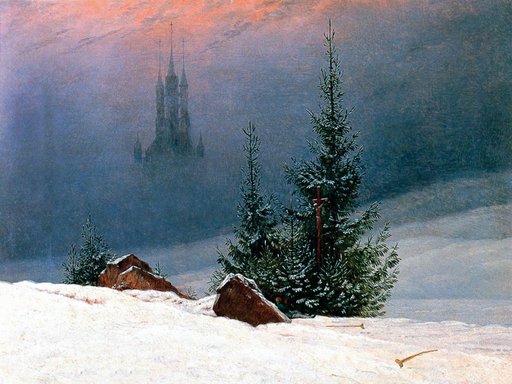 Caspar David Friedrich Kunstdruck Bild - Winterlandschaft Mit Kirche, 1811 (60 x 80 cm)