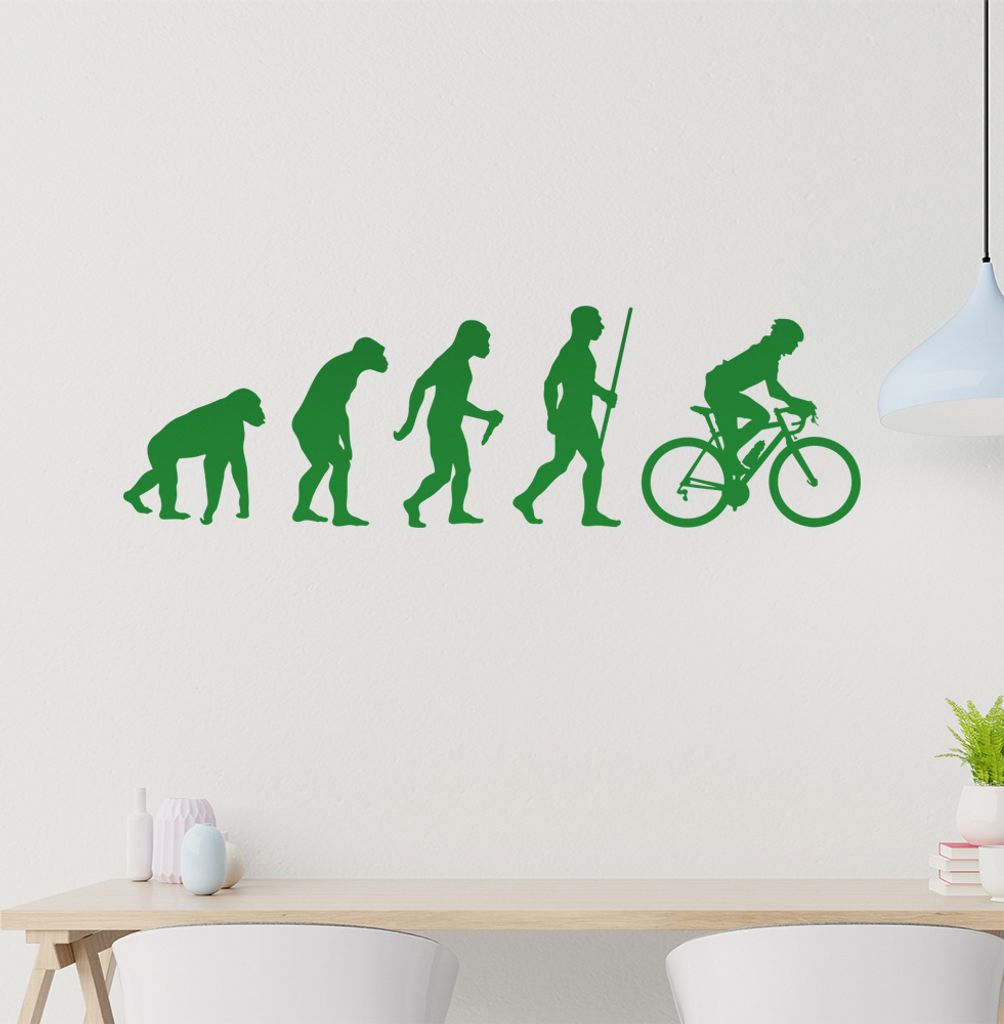 Rennrad Fahrrad Evolution Wandtattoo Wandaufkleber Wall Sticker - Dekoration, Küche, Wohnzimmer, Schlafzimmer, Badezimmer