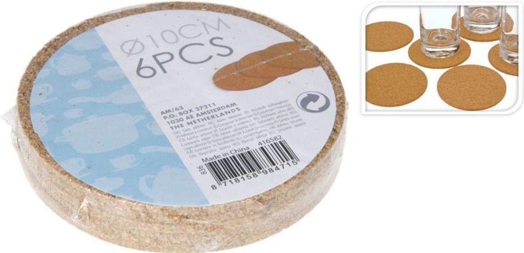 podložka d10cm 6ks korková kulatá_EXTPLASTIMEX Obrázek produktu 