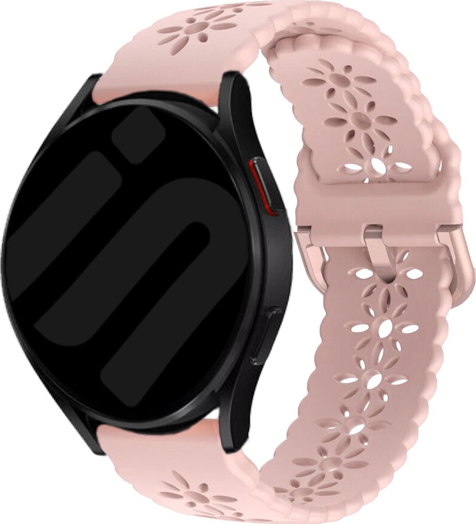 Strap-it Samsung Galaxy Watch 6 Classic 47mm Gemustertes Silikon Armband (Rosa)