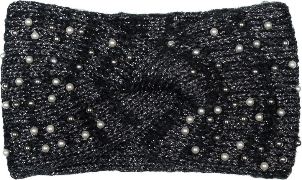 styleBREAKER Damen Strick Stirnband mit Perlen, Metallic Produktbild 