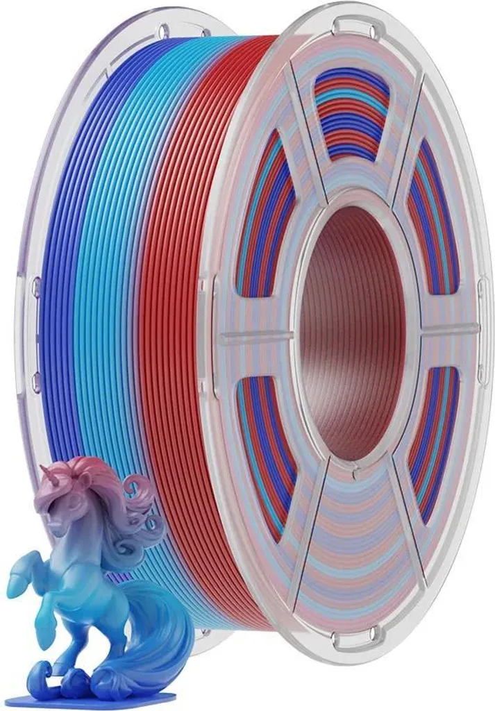 Filament 3D pour Projets Créatifs Rainbow02 - PLA Multicolore 1kg Rouge