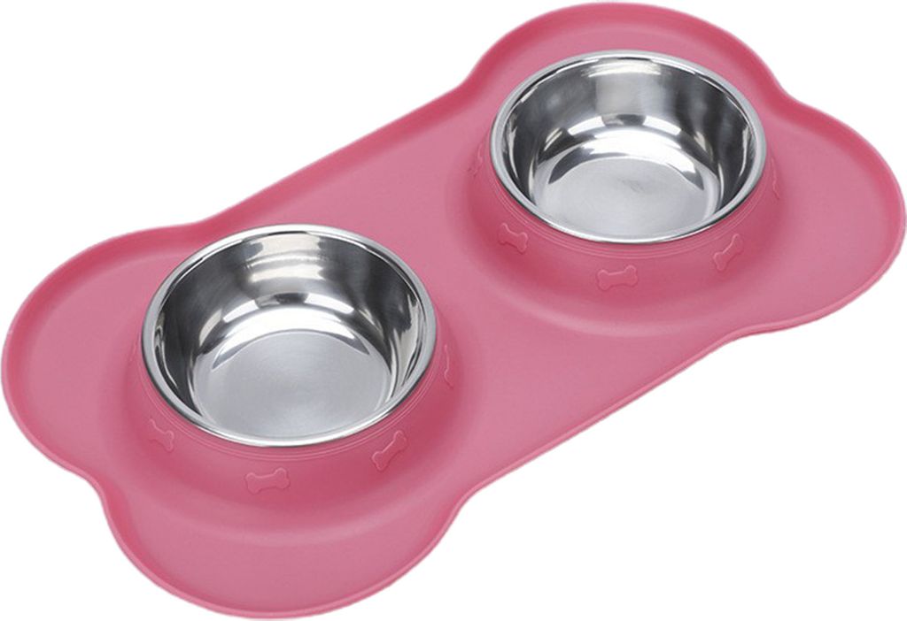 Futternapf für Haustiere, praktisch, auslaufsicher, Doppelnapf aus Silikon, leicht zu reinigen, Katzenfutter, Wassernapf, Haustierbedarf