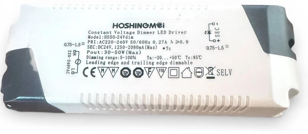 EGLO HOSHINGMei LED Treiber 24V 50W dimmbar – HS50-24Vdim – Produktbild 