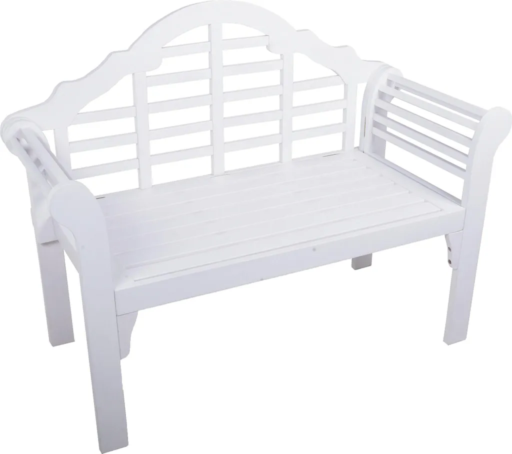 Banc de jardin résistant aux intempéries pliable bois blanc 100 cm
