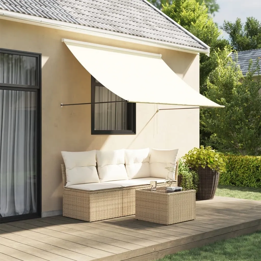 Maison Exclusive - Tenda da sole retrattile Crema 250x150 cm Tessuto e acciaio
