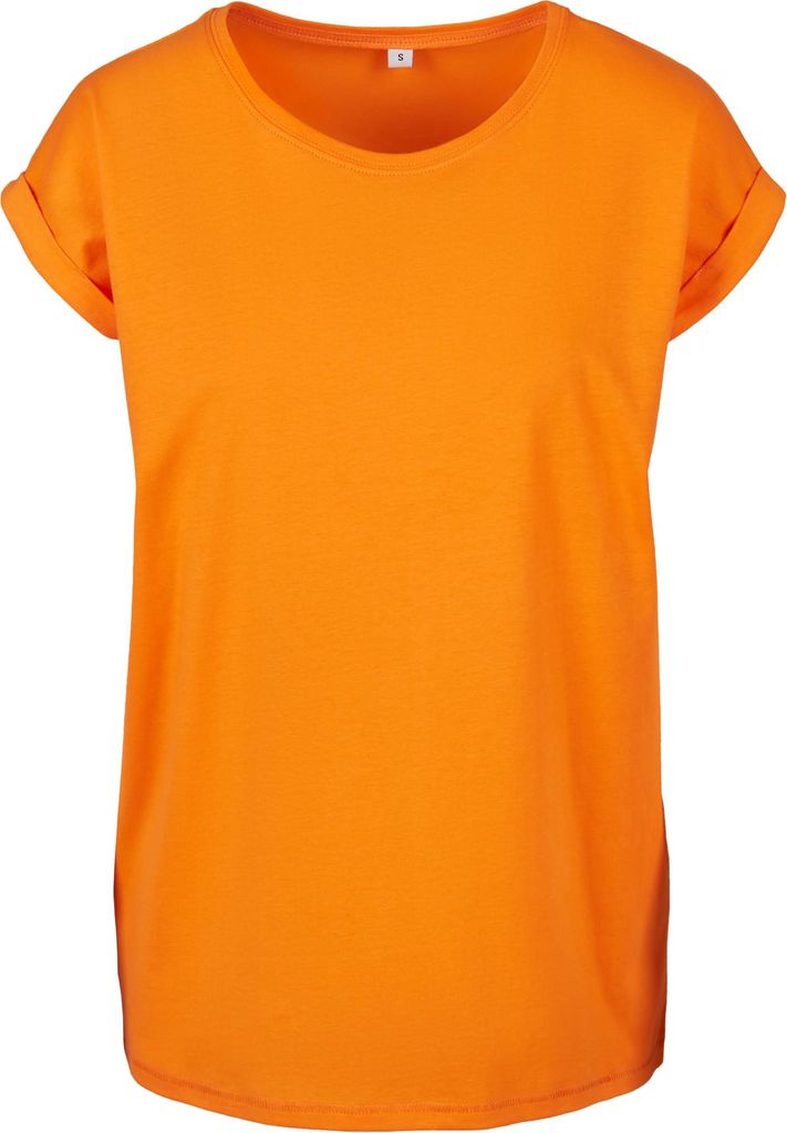Build Your Brand - T-Shirt Überschnittene Schulter für Damen RW8374 (XS) (Paradies Orange)