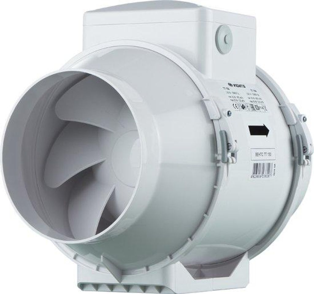 ventilátor TT 150 plastový diagonální potrubní Obrázek produktu 