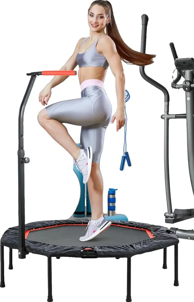 Trampoline de fitness octogonal Ø 128 cm - Charge 150 kg avec poignée