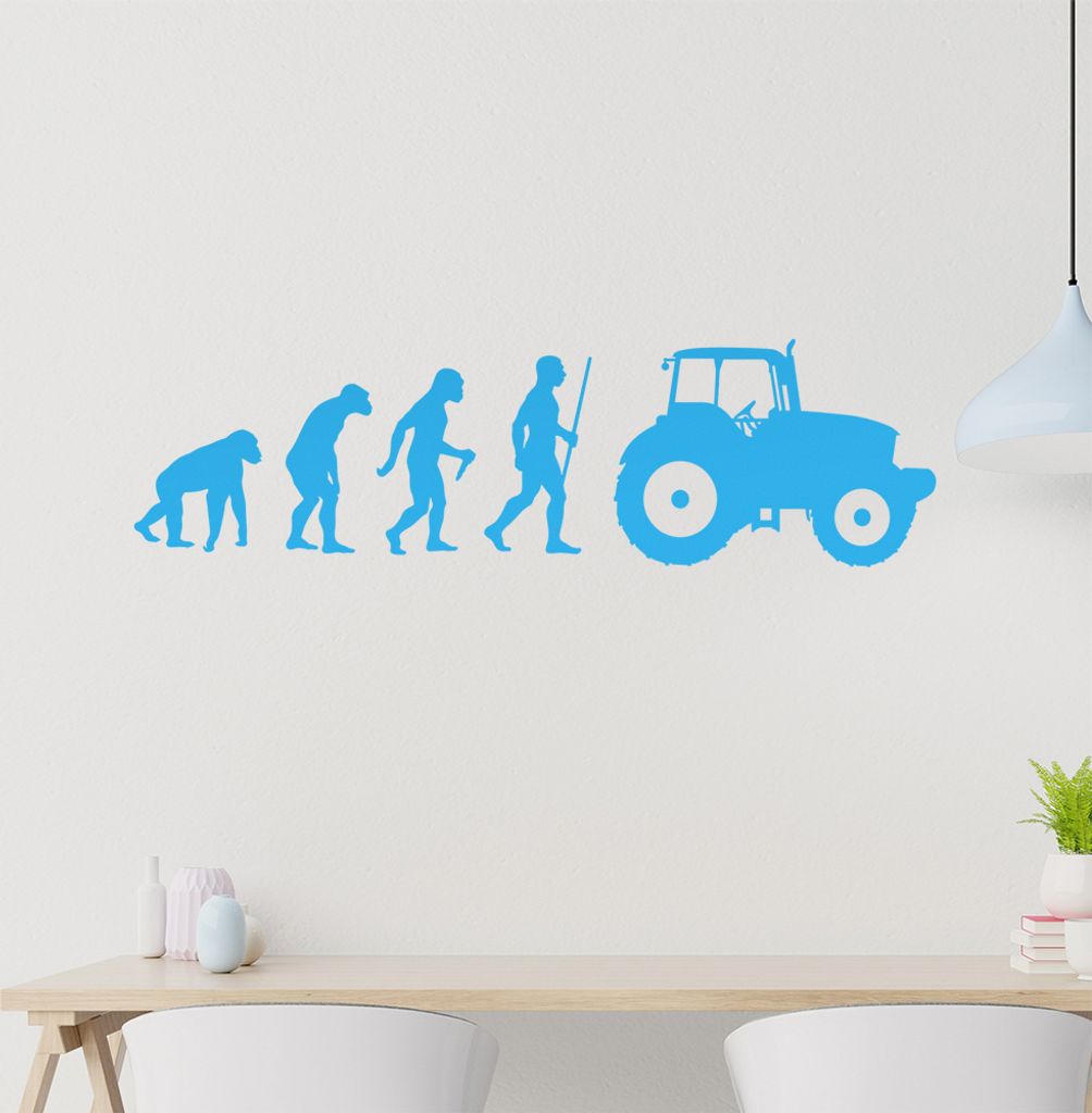 Landwirt Traktor Evolution Wandtattoo Wandaufkleber Wall Sticker - Dekoration, Küche, Wohnzimmer, Schlafzimmer, Badezimmer