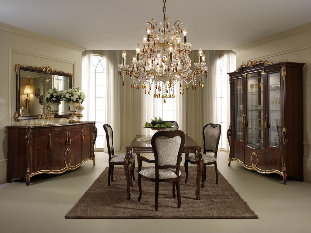 Klassische 6 Stühle Designer Stühle Italienische Esszimmer Möbel Holz Garnitur