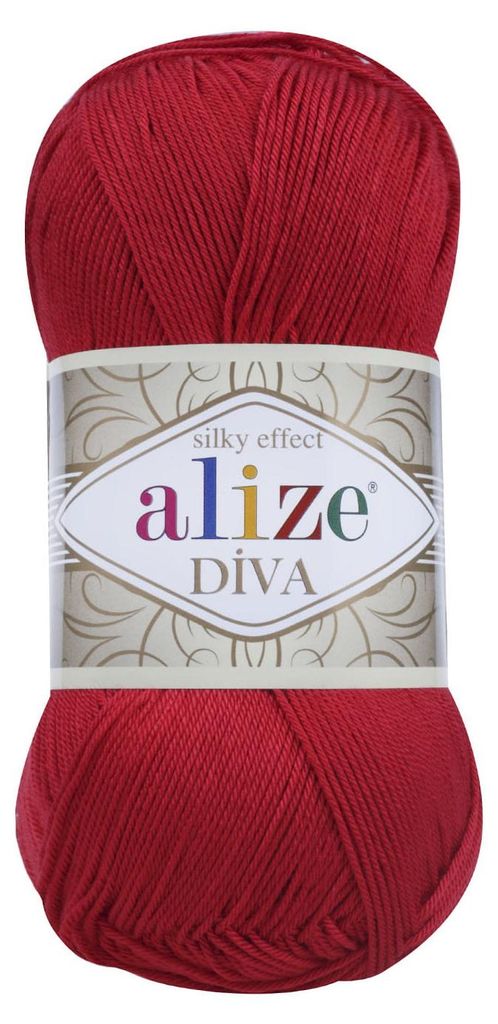 Alize Diva 106 Garn Rot 100g/350m Mikrofaser – seidig, weich