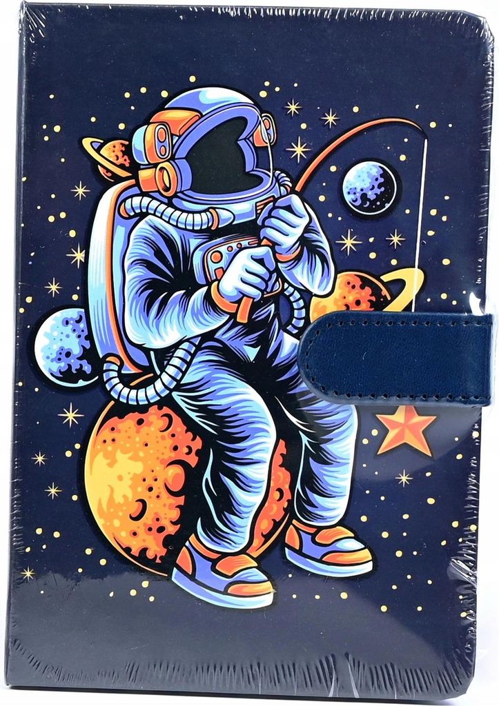 Weltraum Notizbuch 13x19cm Tagebuch Planeten Astronaut Liniert Kinder Schule Heft