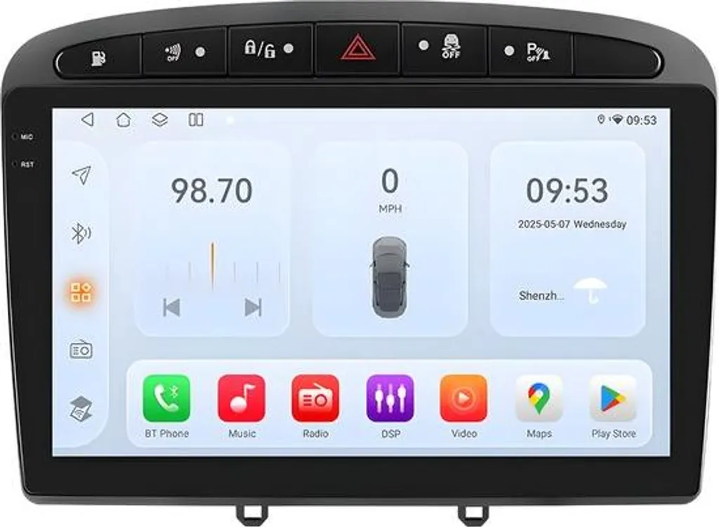 Autoradio Peugeot 308 CarPlay Android Auto pour GPS et Musique Sans Fil