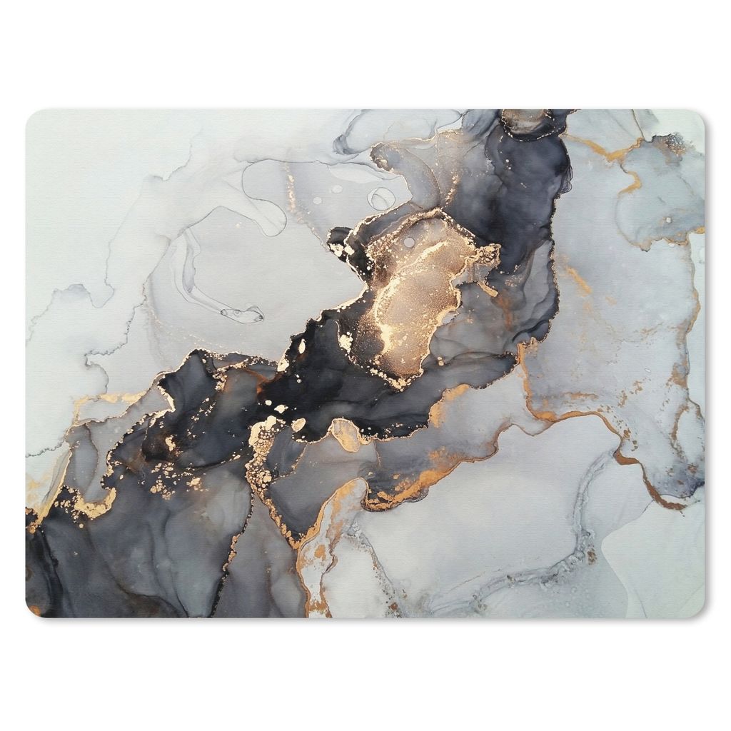 MuchoWow Mauspad Mousepad Schwarz - Marmor - Luxus - Gold 40x30 cm - Mousepads - Maus Mat - Pad - Mausunterlage - Anti Rutsch