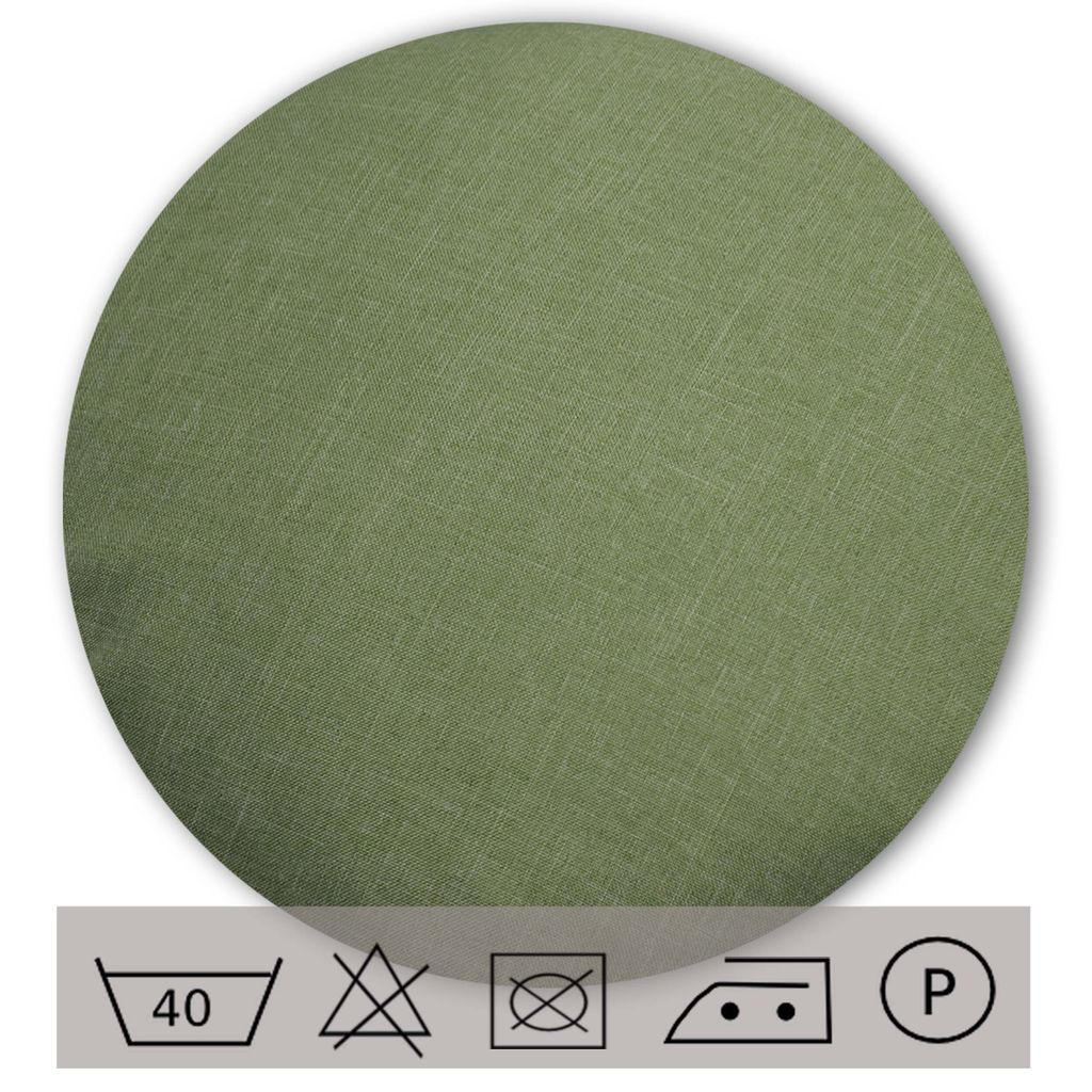 Kissenbezug rund 60 cm grün hell Leinenoptik Kissenhülle