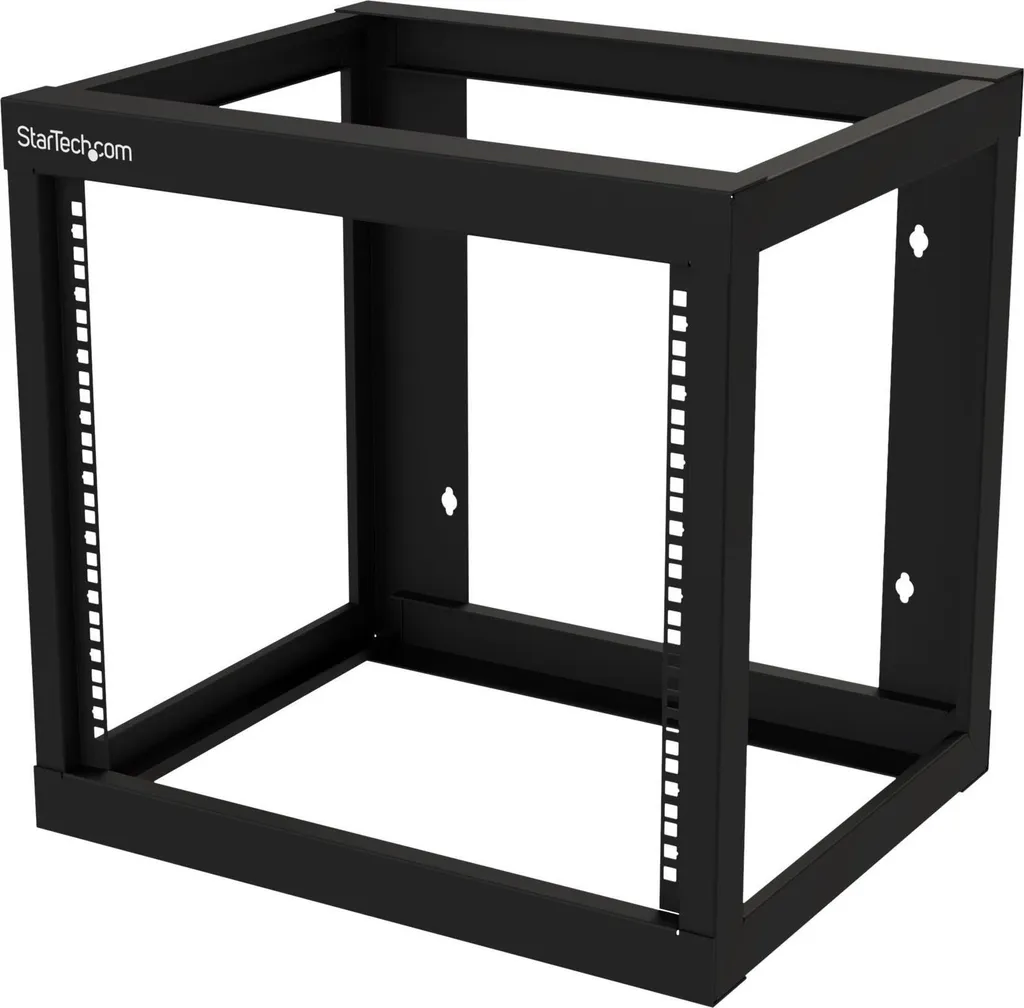 StarTech.com Coffret Mural 9U Rack Ouvert 4 Montants Acier Noir - RK918WALLO