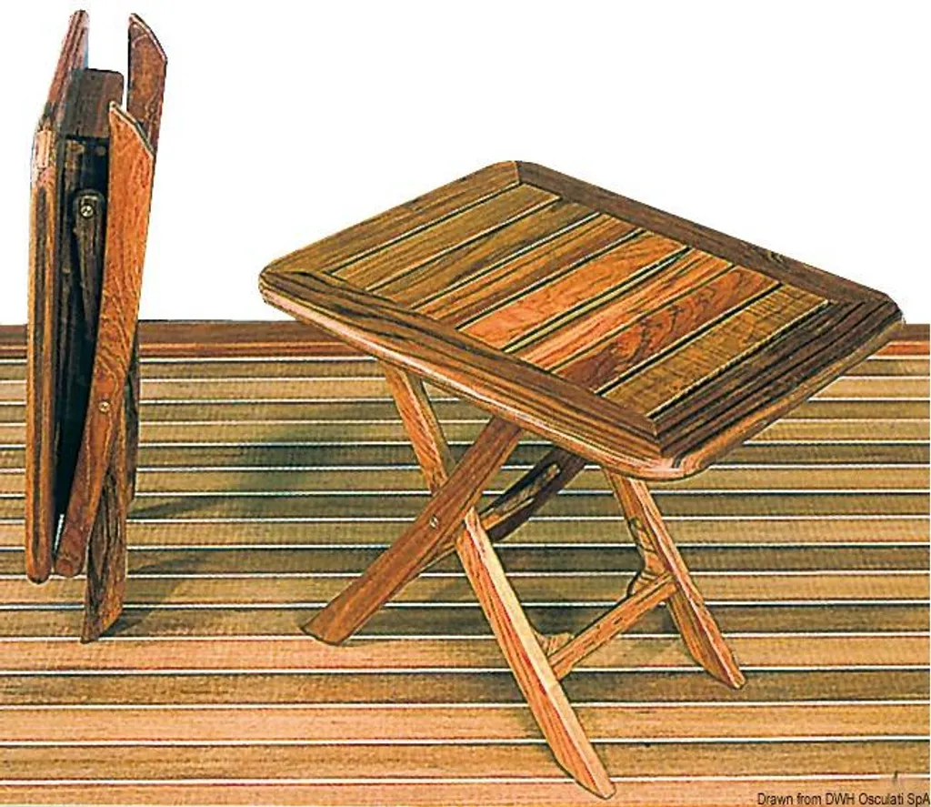 Table pliante en teck réglable en hauteur 50x40 cm - Modèle Nomade Wood