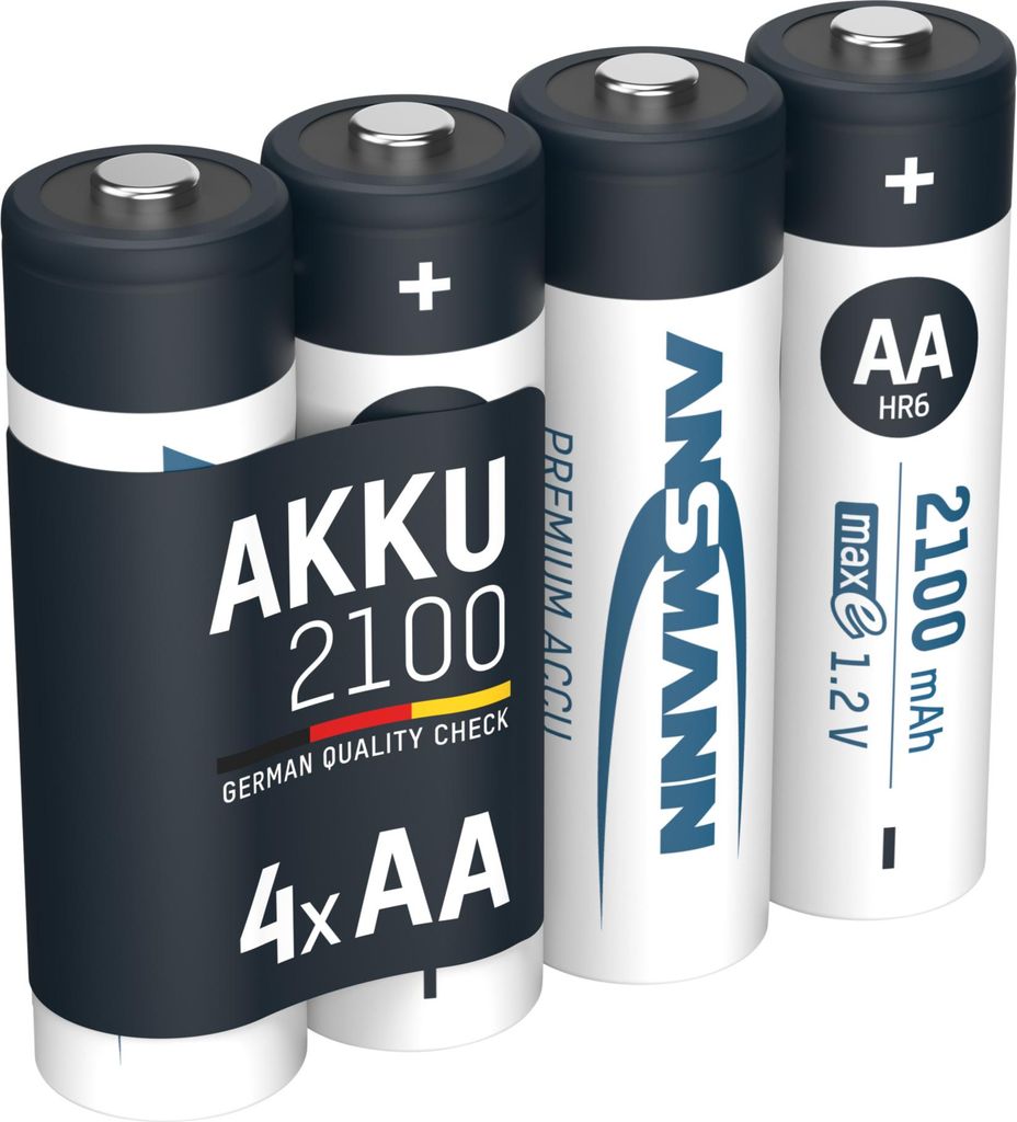 ANSMANN Akku AA 2100mAh Mignon NiMH 1,2V – 1000x wiederaufladbar (4 Stück)