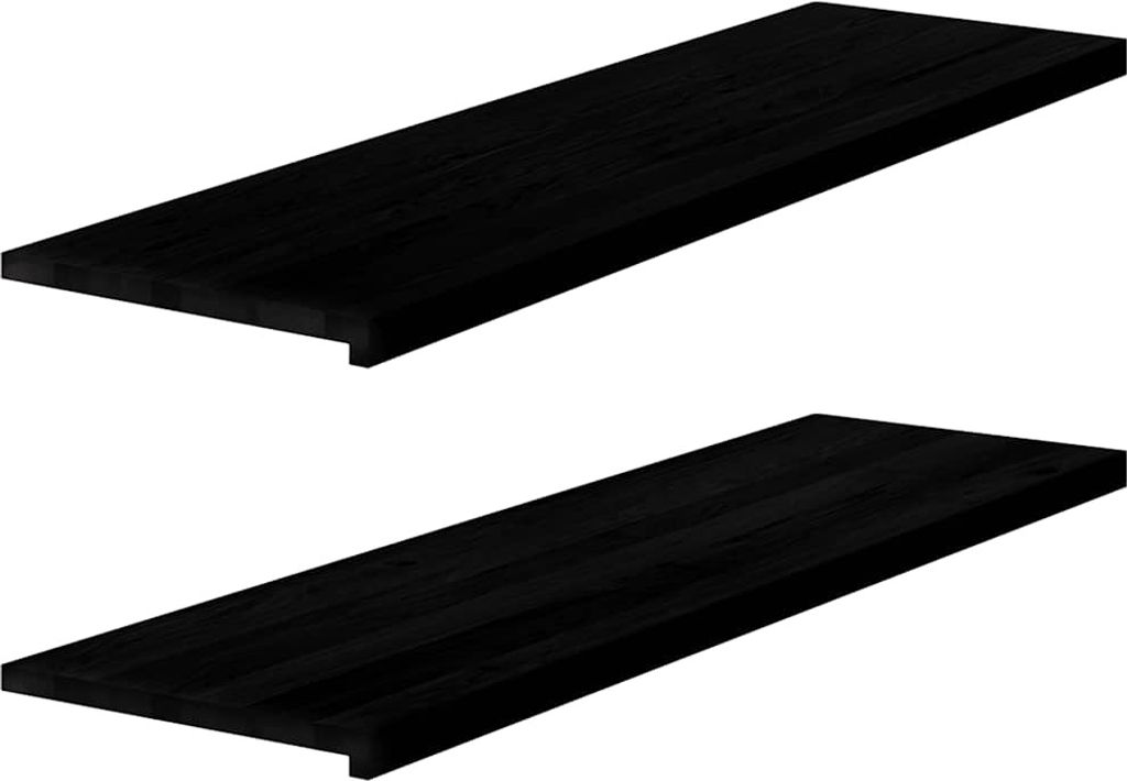 "2026 Aktion"2er set Fensterbänke - modernes Design - Dunkelbraun 140x40x2cm Massivholz Eiche Promotion145249 - Fensterbänke