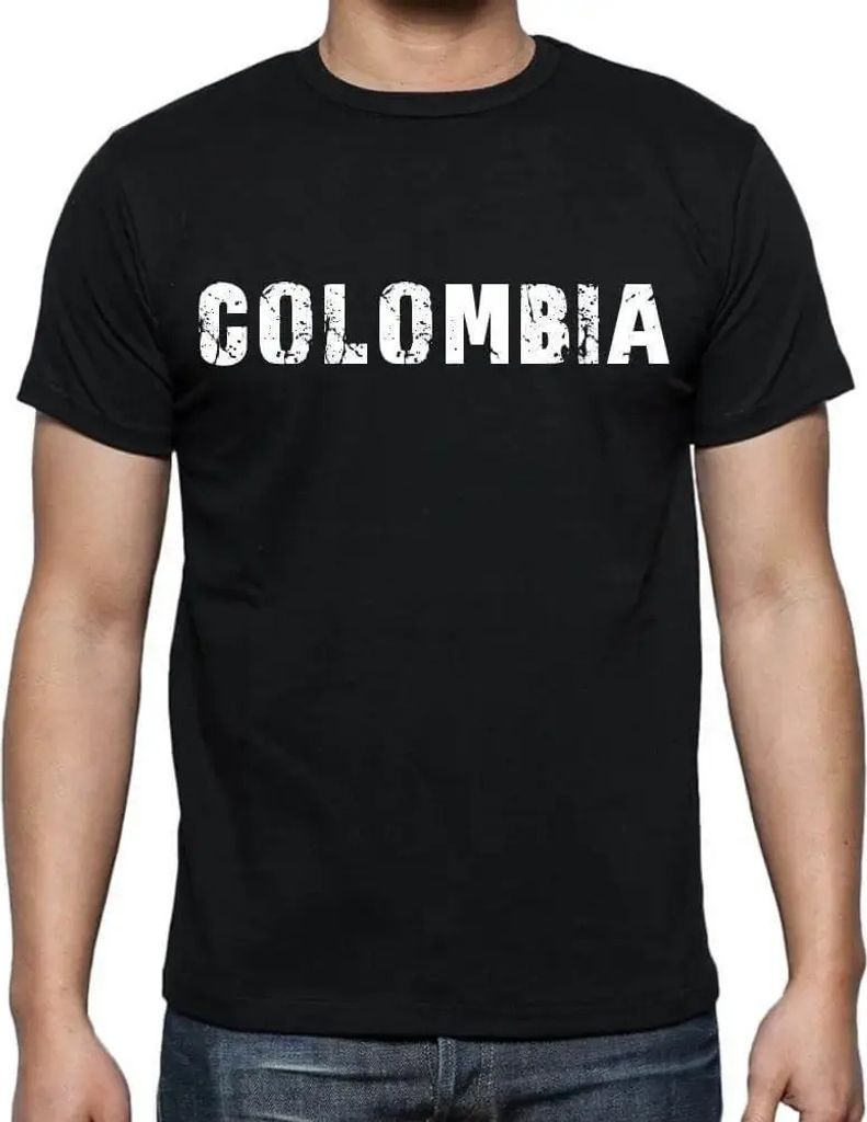 Herren Grafik T-Shirt Kolumbien – Colombia – Öko-Verantwortlich Vintage Jahrgang Kurzarm Lustige Druck Geburtstag Geschenk Mann